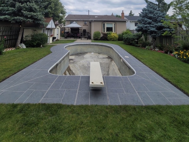 Pool deck resurfacing with Jewelstone in Mississauga