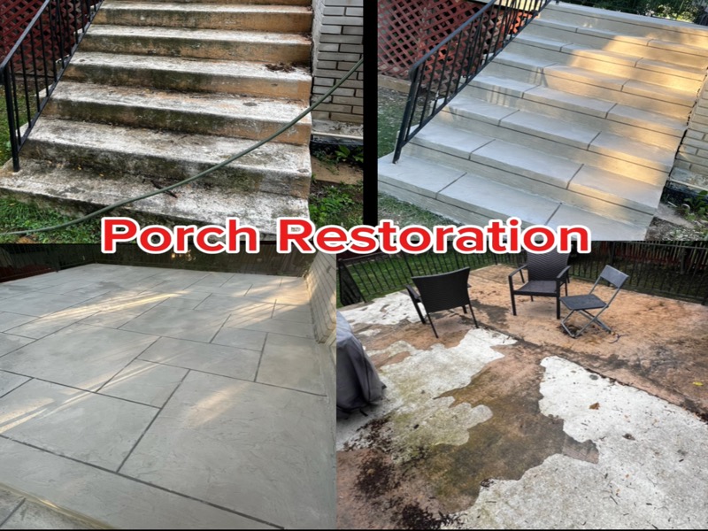 Porch and patio resurfacing Toronto before and after