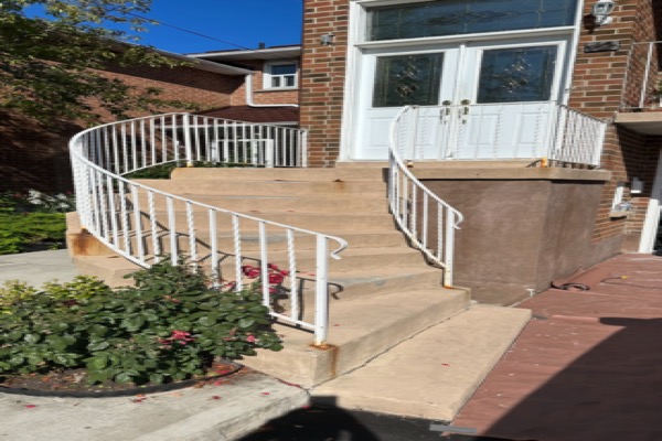 Cracked concrete porch before Jewelstone resurfacing GTA