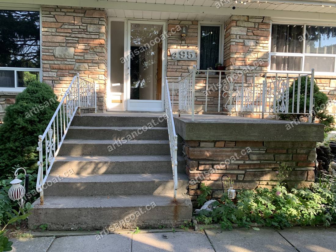 Worn porch landing before resurfacing GTA