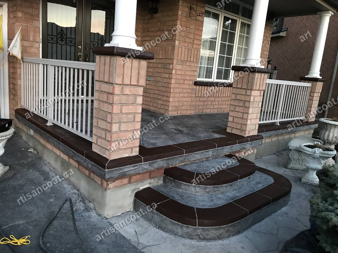 Decorative concrete column feature after resurfacing GTA