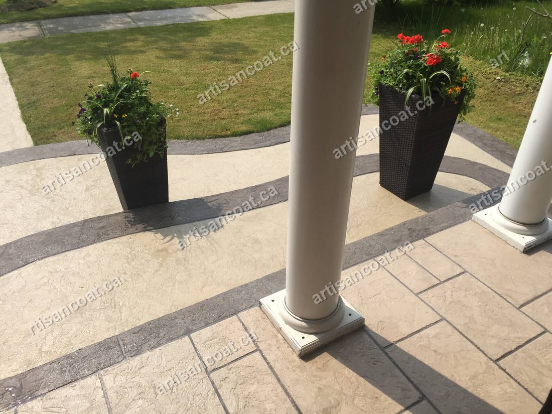 Decorative concrete garden walkway with planters GTA
