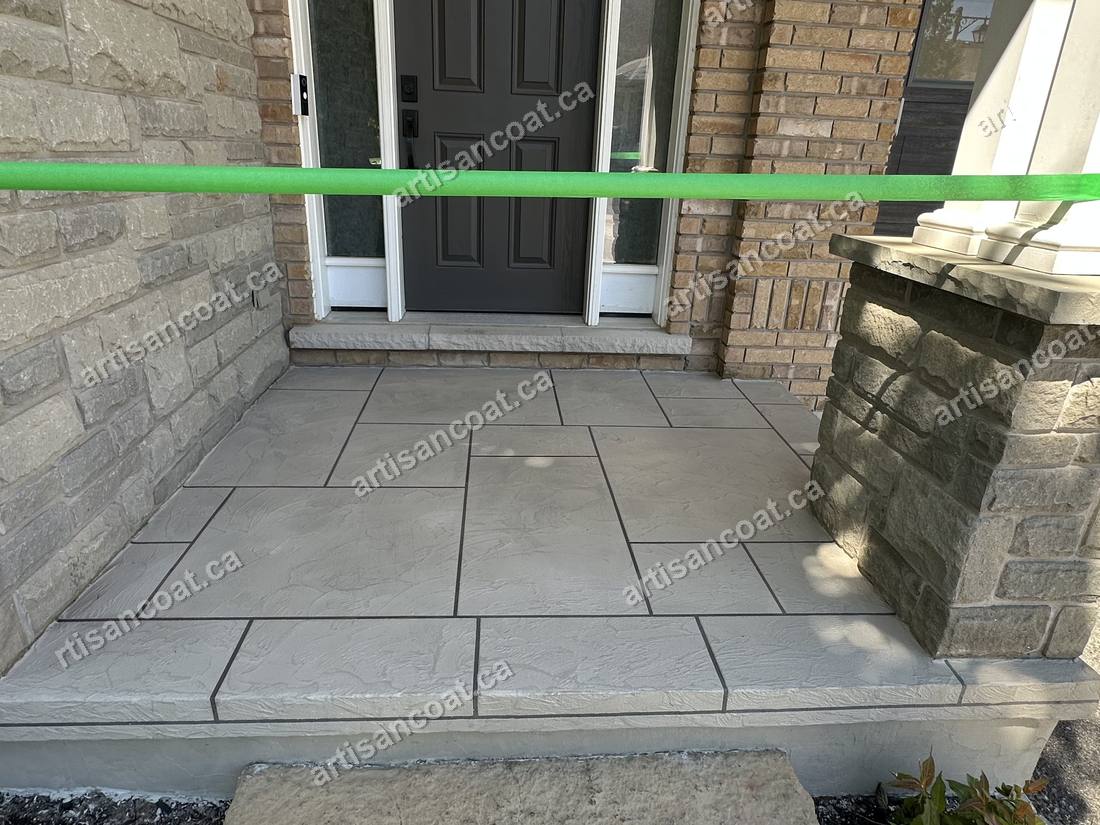 Jewelstone decorative concrete landing after resurfacing GTA