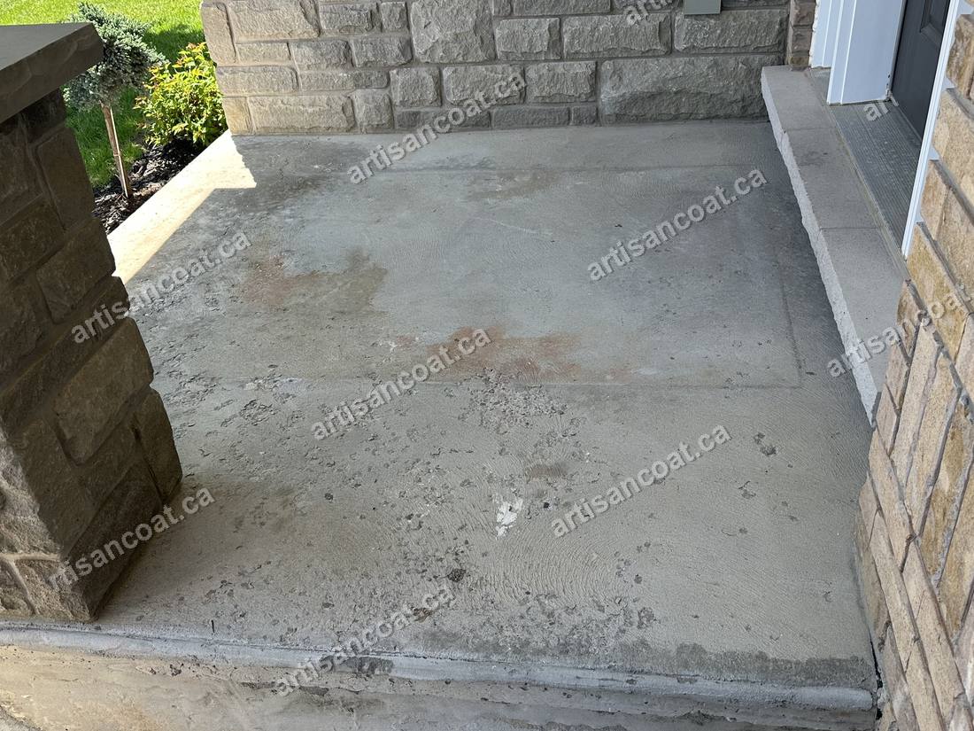 Worn porch landing before Jewelstone resurfacing GTA