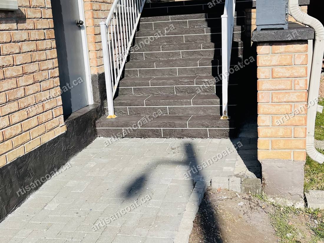 Decorative concrete side walkway after resurfacing GTA