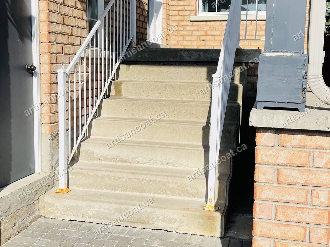 Worn side walkway before concrete resurfacing GTA