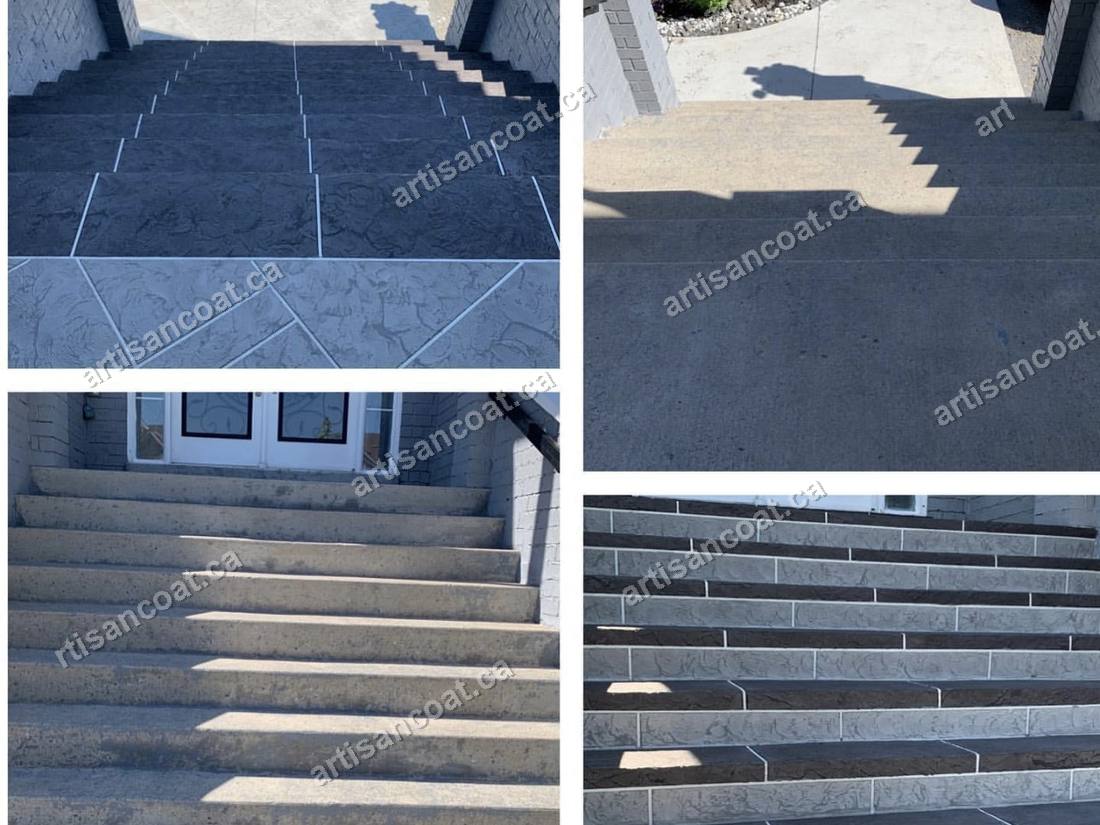 Slate-look decorative concrete porch steps GTA