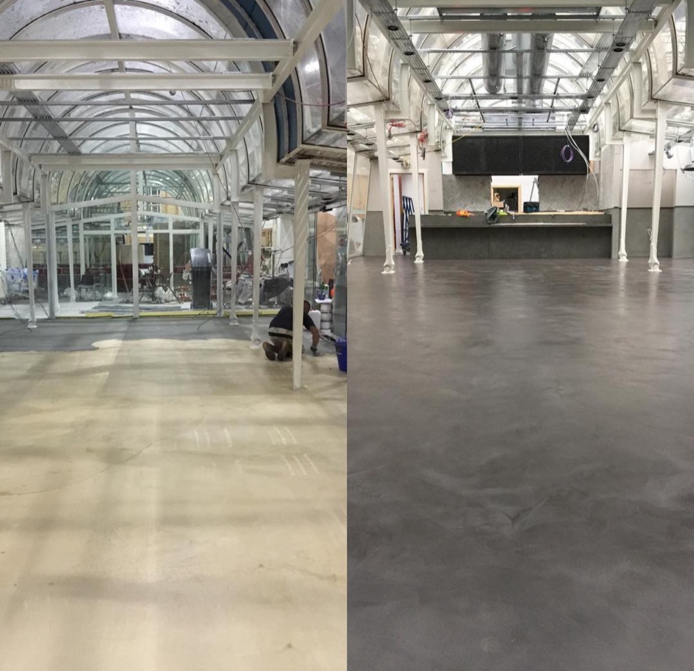 Microcement commercial space floor GTA