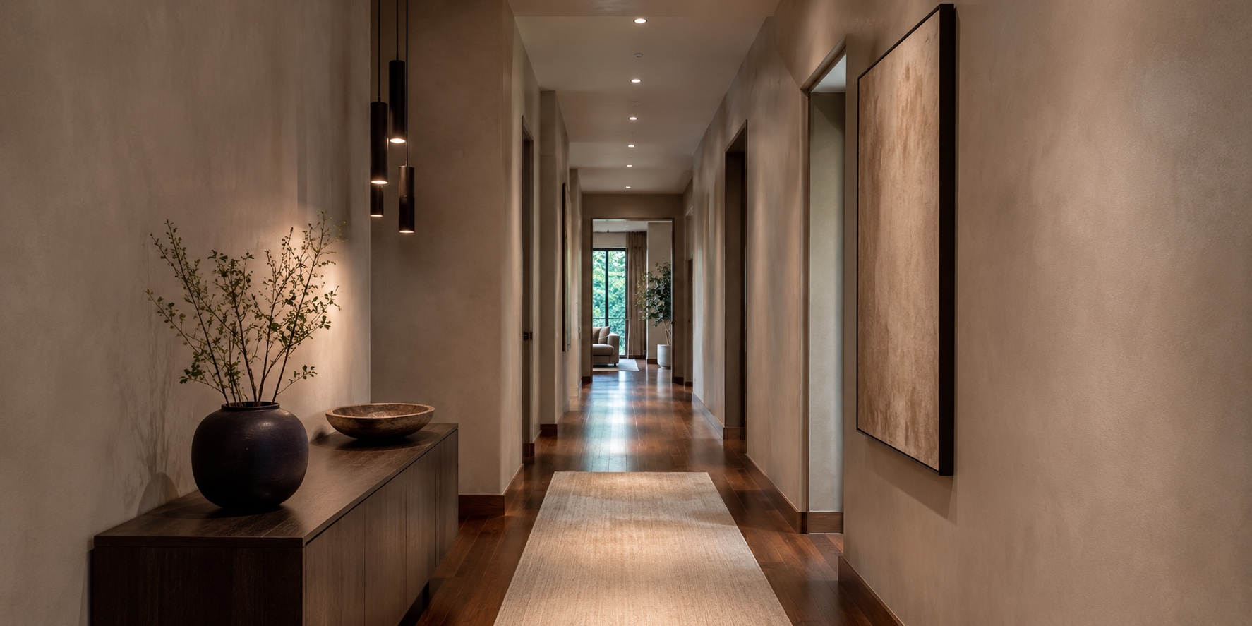 microcement-hallway-accent-walls-toronto-seamless-finish-artisan-coat