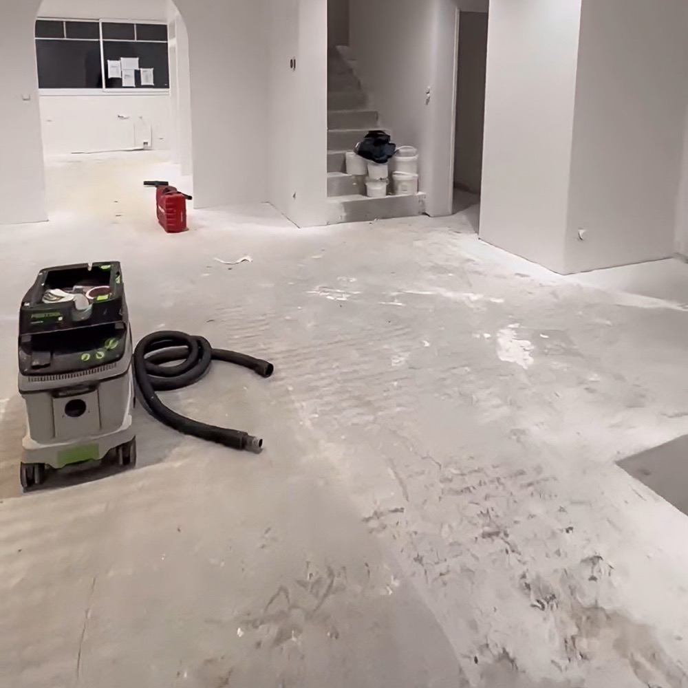 Before: old terracotta tile floor